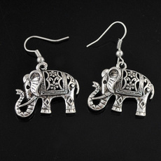 Hook Vintage Crystal Dangle Ear Stud Earrings Elephant Bohemian Boho Style