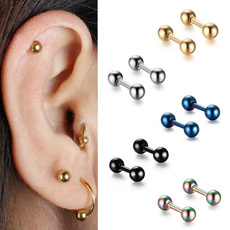 2pcs Stainless Steel 4mm Round Ball Ear Stud Earrings Tragus Helix Cartilage Piercing Jewelry