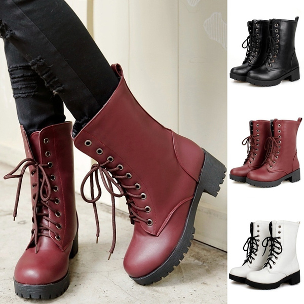 red punk boots