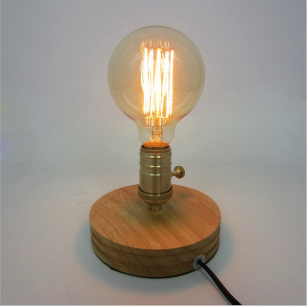 Retro Coffee Table Lamp Copper, Vintage Style Wood Table Lamp Uk
