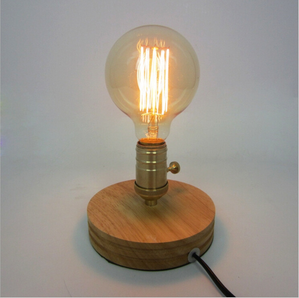 Retro Coffee Table Lamp Copper Wood Vintage Desk Dimmable 60w Edison Bulb 110v 220v Bedroom Bar Light Wish Retro Coffee Table Lamp Copper, Vintage Style Wood Table Lamp Uk