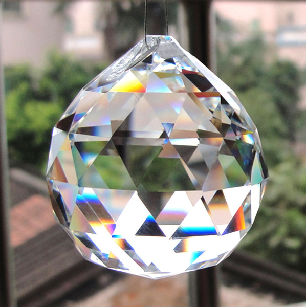 Rainbow Suncatcher Crystal Ball Pendulum Lamp Prisms Feng Shui Wedding  Pendants 
