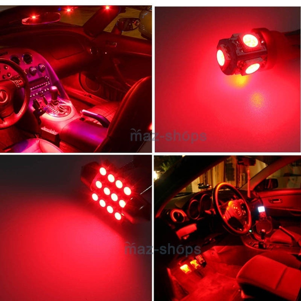 13pcs Red Interior Led Lights Bulbs