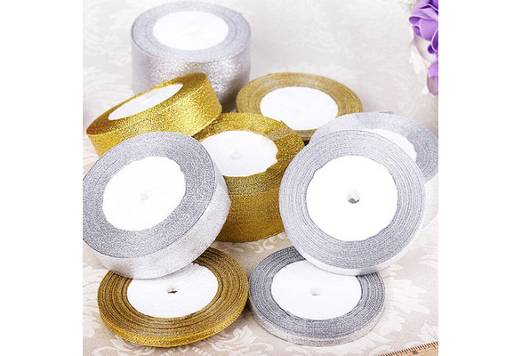 25 Yard Craft Jewellery Sparkle Glitter Decoration Organza Ribbons Silk Tapes 