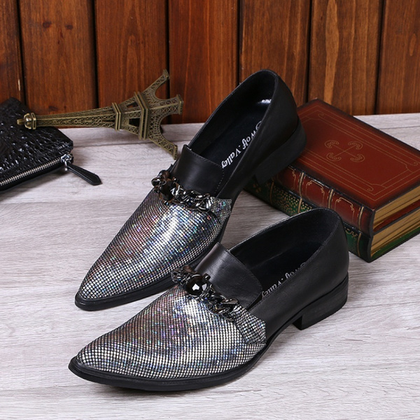 2016 Man Flats Fashion Slip On Pointed Toe Leather Oxfords Shoes ...