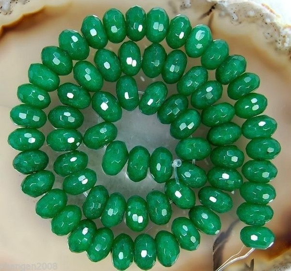 Natural  5x8mm Green Emerald Abacus Gemstones Loose Beads 15" 
