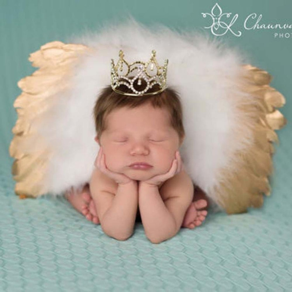 Infant Newborn Baby Angel Wings Leaves Headband Costume Photo Photograph Props