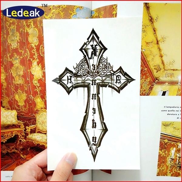 Gothic Black Cross Temporary Tattoo Body Art Flash Tattoo Stickers 12*20cm Waterproof Tatoo Car Styling Home Decor Wall Sticker | Wish Gothic Black Cross Temporary Tattoo Body Art Flash Tattoo Stickers 12*20cm Waterproof Tatoo Car Styling Home Decor Wall Sticker | Wish