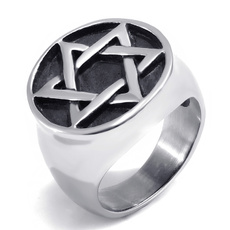 Steel, men_rings, Stainless Steel, Star