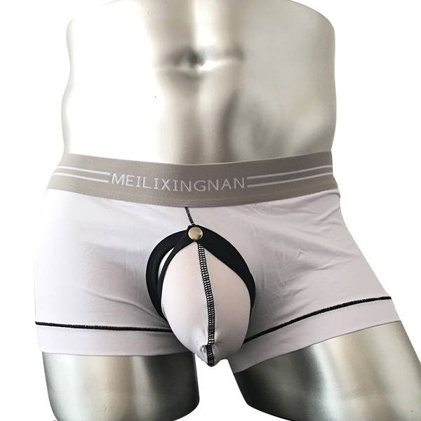 New Men's Sexy Underpants Detachable Pouch Underwear Boys Boxer