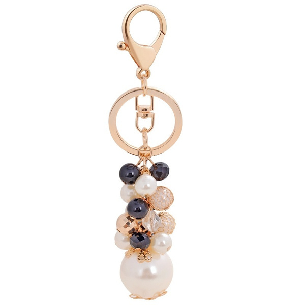 Kira Mosaic Pearl Key Ring: Women's Designer Bag Charms & Key Rings