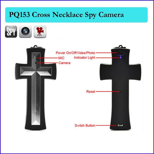 Spy camera cross store necklace