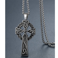 Irish, titanium steel, Cross Pendant, women necklace