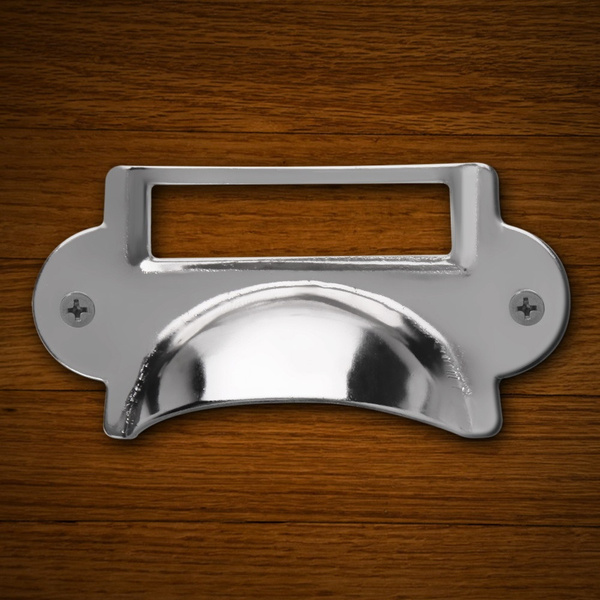 10X Stainless Drawer Label Pull Frame Handle File Wish