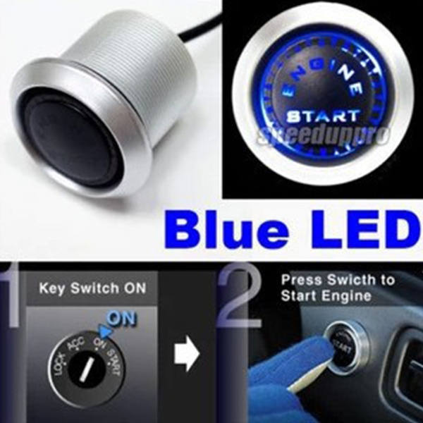 Push Button Switch Self-Lock Modification for Automotive Car Vehicles Blue 