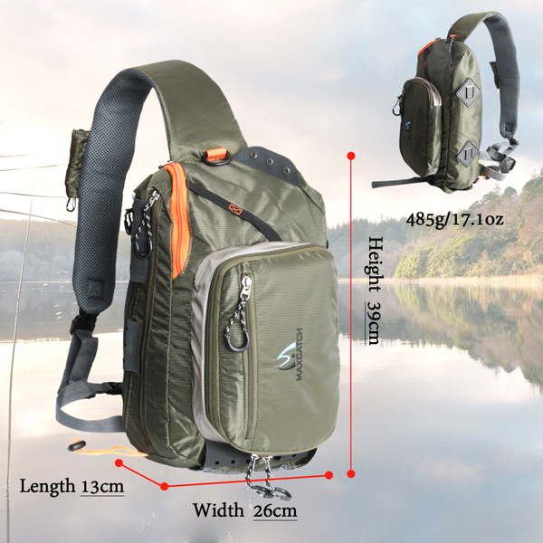 Maxcatch Fly Fishing FCO Sling Back Pack Outdoorsport Fishing Sling Bag  With Fly Patch