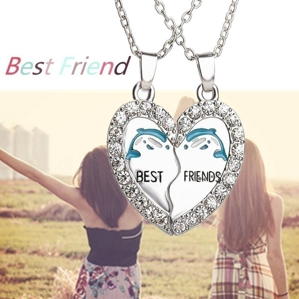 TBOP Jewellery Best Friends Love Dolphin Diamond Metal Pendant Silver  Necklace For Women's : Amazon.in: Fashion