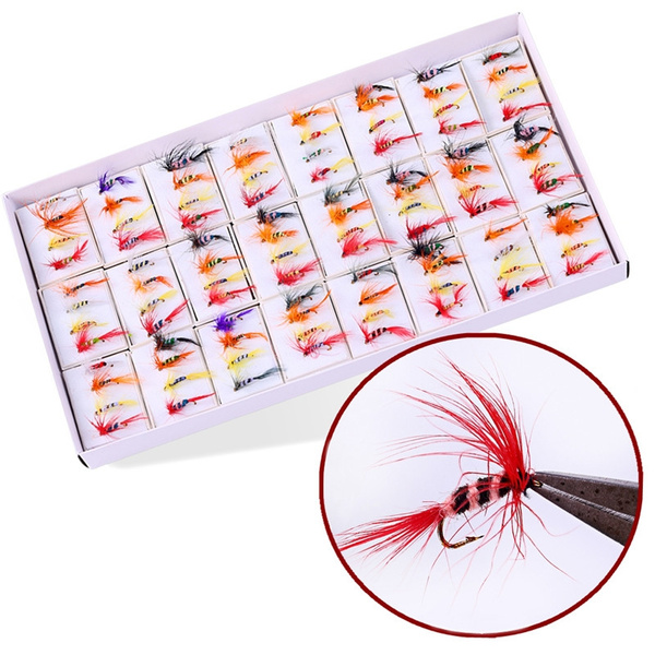 96pcs Flies Fly Fishing Lure Colourful Dry Flying Bait