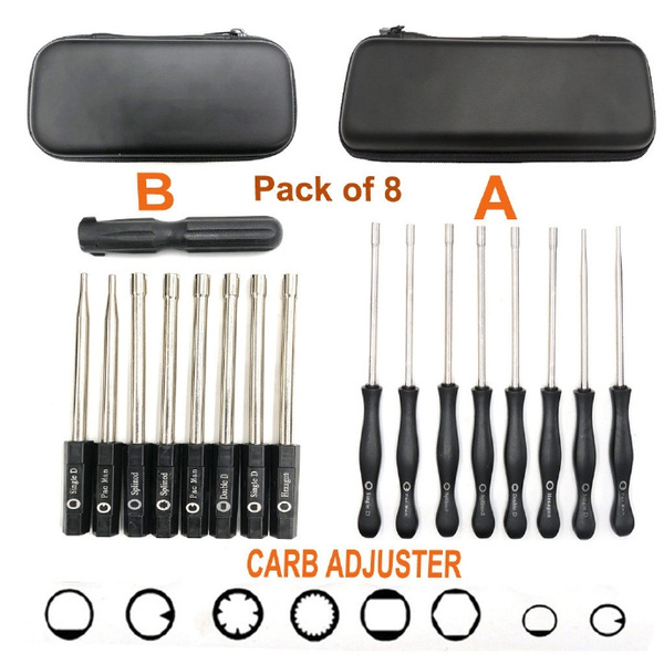 With Carrying Case Carburetor Carb Adjustment Tool Adjusting Screwdriver Splined / Pac Man