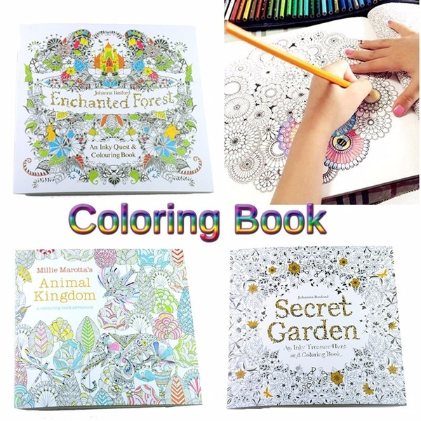 Download Newest Children Adult Secret Garden An Inky Treasure Hunt Coloring Painting Book Wish