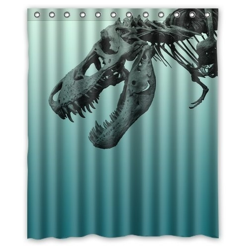 Generic Custom Dinosaur Skull Printed Waterproof Fabric Shower Curtain 60x72 