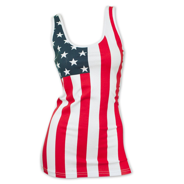 USA Women's Patriotic American Flag Tank Top | Wish