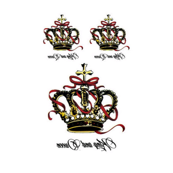 crown English letters fashion personality and waterproof tattoo stickers
