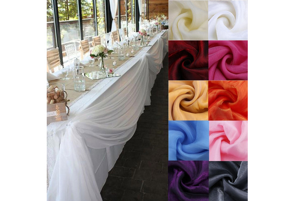 33FT/10M Sheer Organza Fabric Wedding Party Table Bow Swags Decoration 
