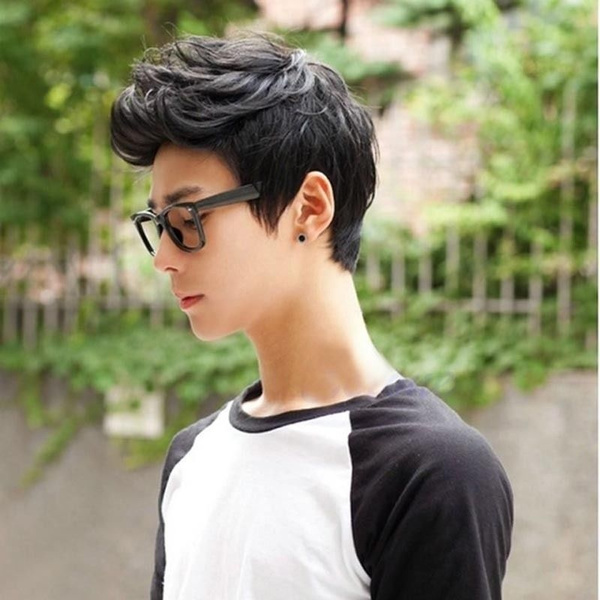 short black male cosplay wig