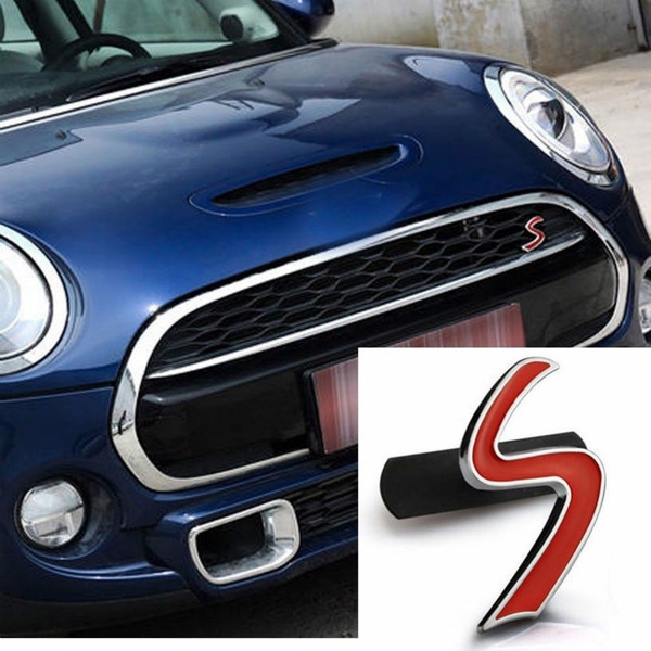Red S Logo Car Front Grill Badge for Mini Cooper S JCW Car Grille