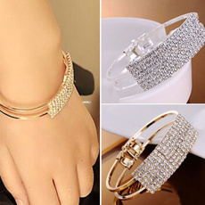Fashion, jewelryplatedbroadbracelet, broadsparklingdiamondbangle, Gifts