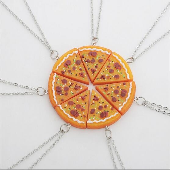 1 Pcs New Vintage Pizza Necklaces Ancient Gold Silver Pizza Food Charm  Pendant Statement Necklace Sweater Chain Best Friends Gift | Wish