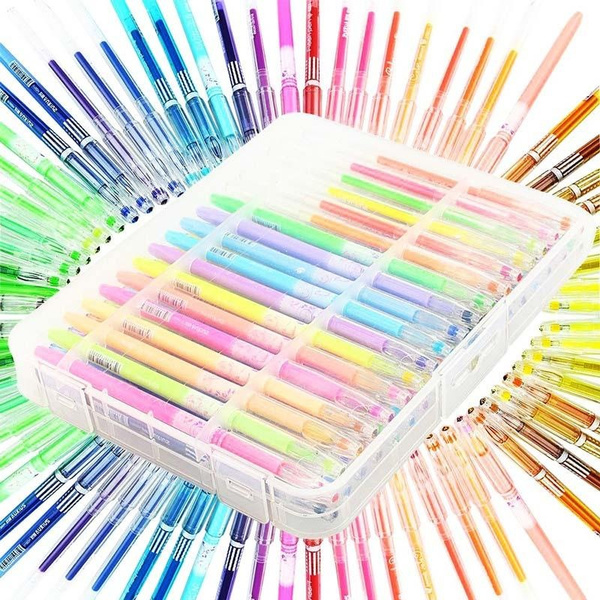 HOTBEST 48 Pcs Gel Pen Set Glitter Colouring, Neon, Metallic and Classic  Shades Art Marker Unique Gel Pen for Painting, Colouring Pens, Lettering