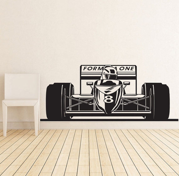 F1 Race Car Transport Wall Sticker WS-17859 