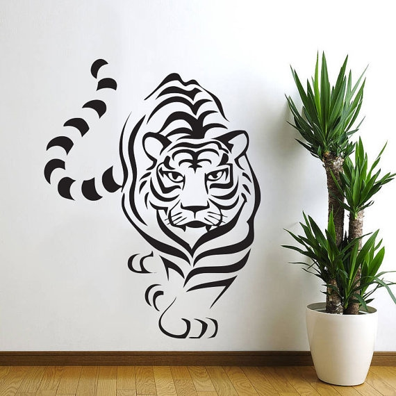 White Tiger Big Cat Wall Art Sticker Large Vinyl Transfer Graphic Decal Home CA2 
