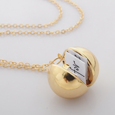 Custom Handmade Secret Message Ball Locket Necklace Friendship Best Friend Women Men Holiday Gifts
