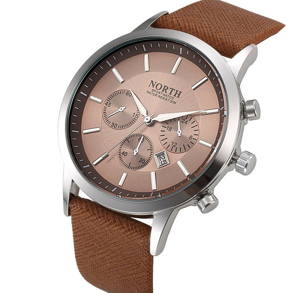 Mens Luxury Watches, North Luxury Quartz Watch Leather