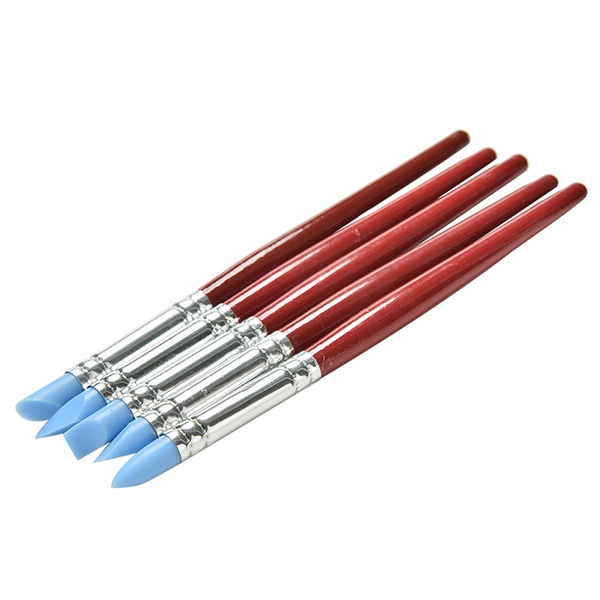 5x Silicone Rubber Clay Shaper Sculpting Fimo Polymer Modelling Pottery Tool