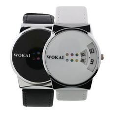 Fashion Men women couple Leather Strap Band dial Digital Analog Quartz Wrist Watch