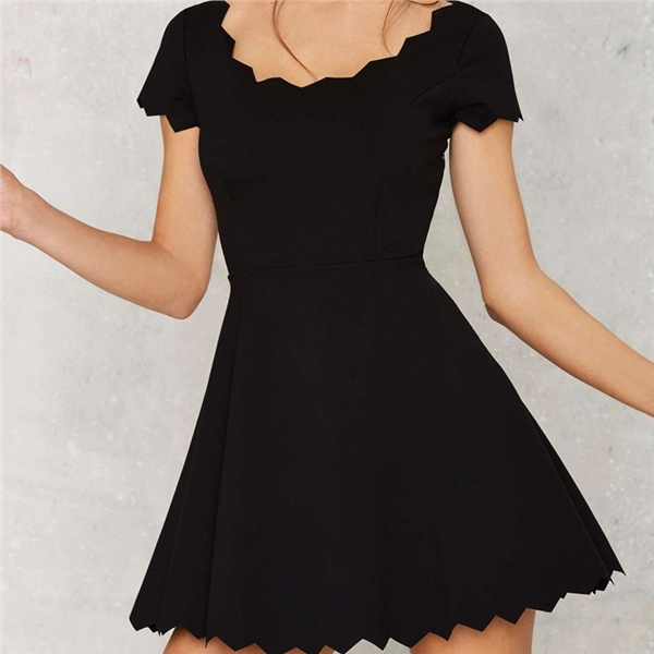 short wavy dresses Maqroz Boho Dresses for Women Vintage Wavy Wrinkle Short Sleeve Lace Spliced Irregular Sundress Soft Cotton Summer Beach Vacation Travel Wedding Guest