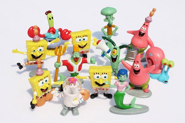 13 pcs SpongeBob Patrick Squidward Sandy Plankton Gary 3cm-5cm PVC ...