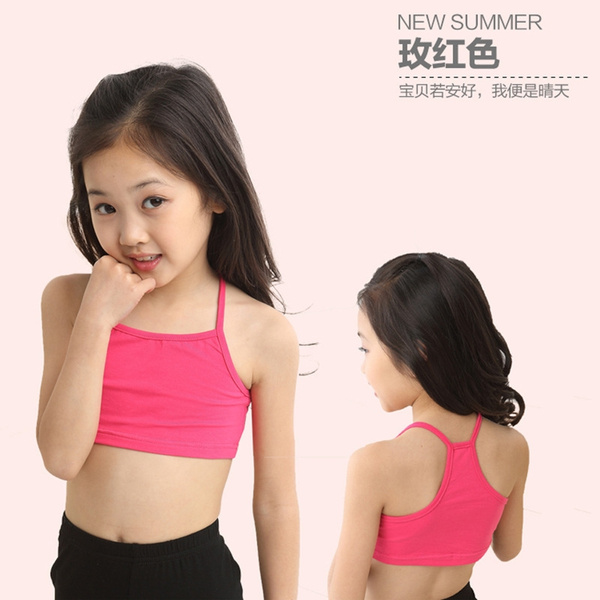 2017 new Girls cotton Tanks&Camisoles Girls puberty underwear Development  period vest Girls Bra Kids tops clothes factory outlet