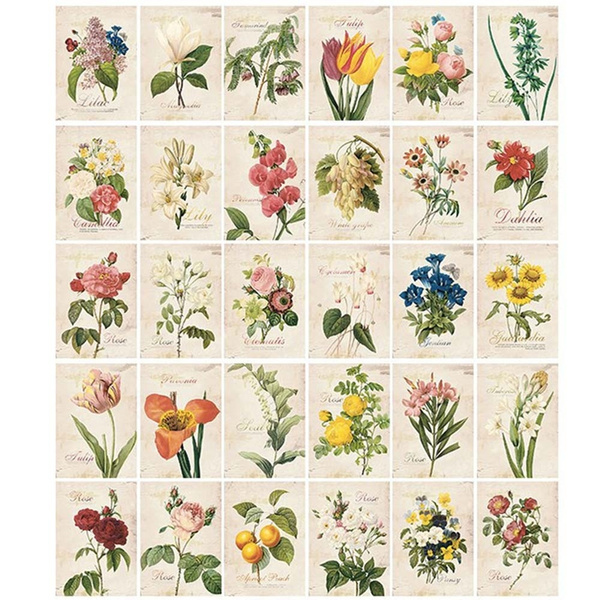 Vintage Flower Stickers