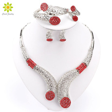 Fashion, Jewelry, silverplatedearring, crystaljewelryset