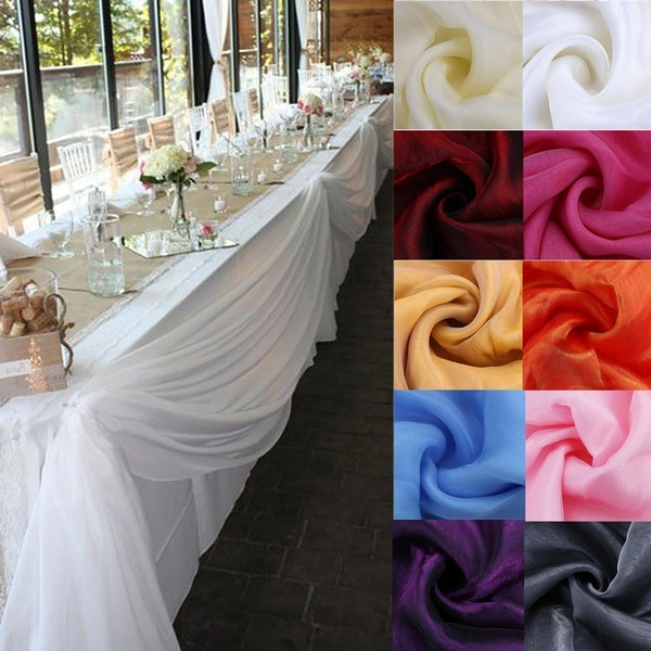 White 10M Swags Sheer Wedding Backdrop Organza Party Table Chair Venue Decor 