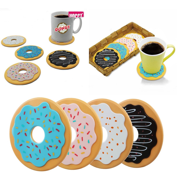 Fippy Leather Coaster for Drinks PU Non Slip Coasters with Holder Heat Resistant Round Coasters for Coffee Beer Tea Mug