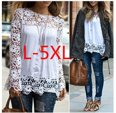 blouse, Plus Size, long sleeve blouse, Lace
