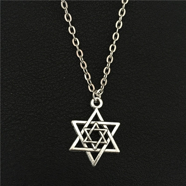 Mens Stainless Steel Star Of David Pendant Necklace Jewish Israel Silver  Judaica | eBay