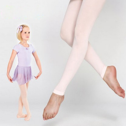 Children Girls Footless Tights With Waist And Crotch Pink Black Tan Colors  Girls Ballet Fitness Dancing Tights