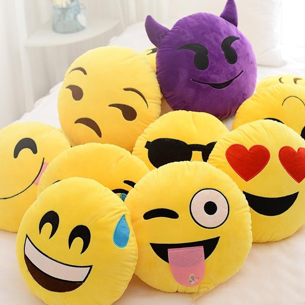 emoji teddy pillow